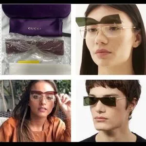 GUCCI UNISEX DK BURGUNDY FUTURISTIC SILHOUETTE FLIP UP SUNGLASSES, VERY COOL Gucci Sunglasses GG1663S 003 Shiny Red Havana - eye-oo.com main image 4
